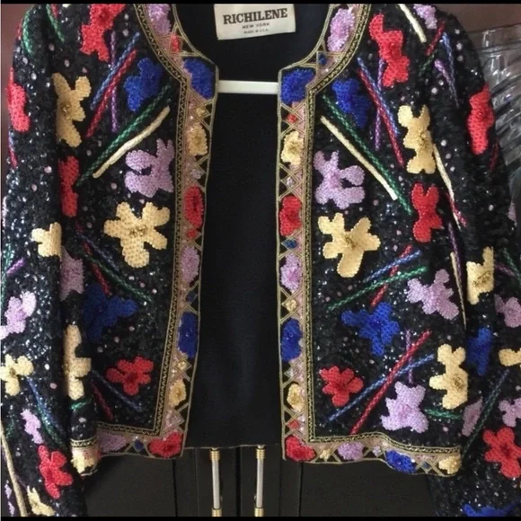 Vintage Richeline Sequined & Beaded Bolaro Jacket - Picture 5 of 8